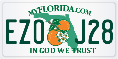 FL license plate EZOJ28