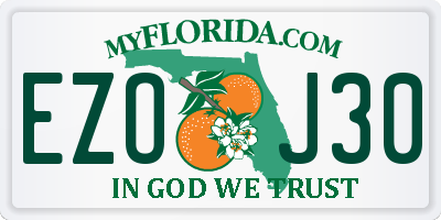 FL license plate EZOJ30