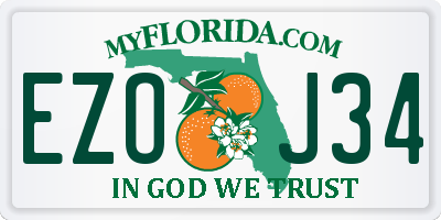 FL license plate EZOJ34