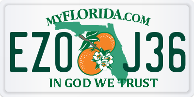 FL license plate EZOJ36