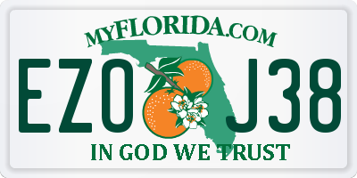 FL license plate EZOJ38