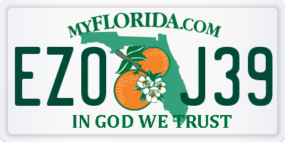 FL license plate EZOJ39