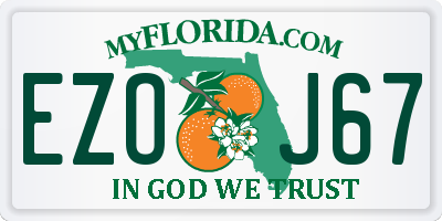 FL license plate EZOJ67