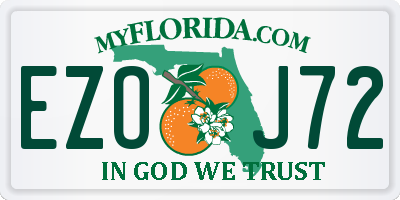 FL license plate EZOJ72