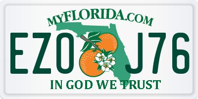 FL license plate EZOJ76