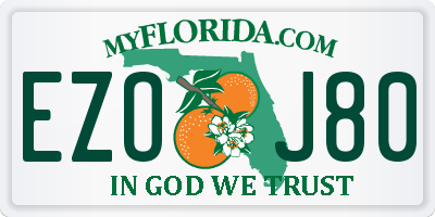 FL license plate EZOJ80