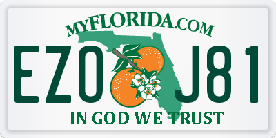 FL license plate EZOJ81