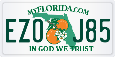 FL license plate EZOJ85