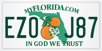 FL license plate EZOJ87