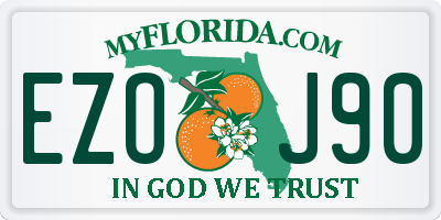 FL license plate EZOJ90