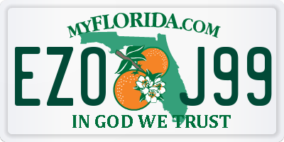 FL license plate EZOJ99