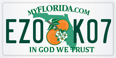 FL license plate EZOK07