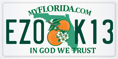 FL license plate EZOK13