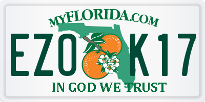 FL license plate EZOK17