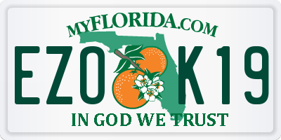 FL license plate EZOK19