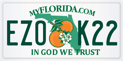 FL license plate EZOK22