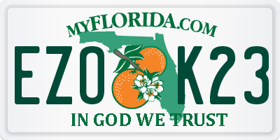 FL license plate EZOK23