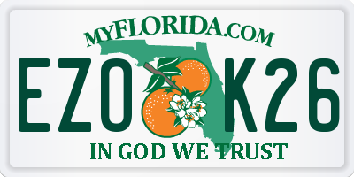 FL license plate EZOK26