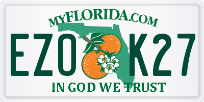 FL license plate EZOK27