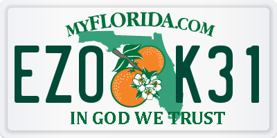 FL license plate EZOK31