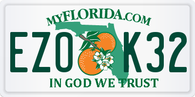 FL license plate EZOK32