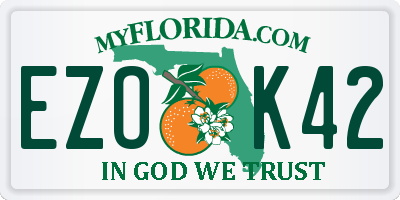 FL license plate EZOK42