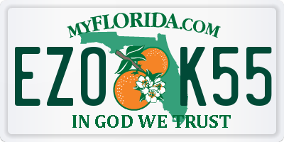 FL license plate EZOK55