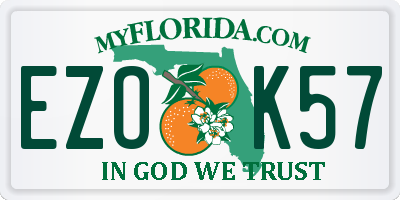 FL license plate EZOK57