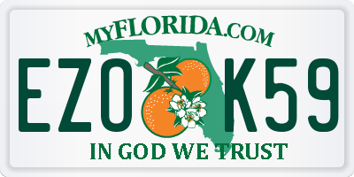 FL license plate EZOK59