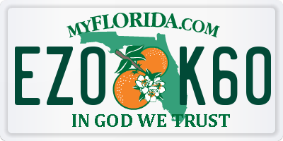 FL license plate EZOK60