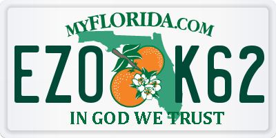 FL license plate EZOK62