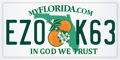 FL license plate EZOK63