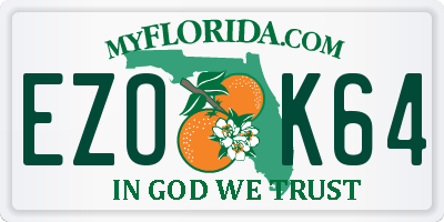 FL license plate EZOK64