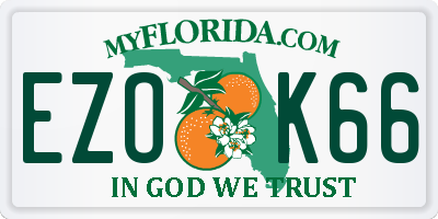 FL license plate EZOK66