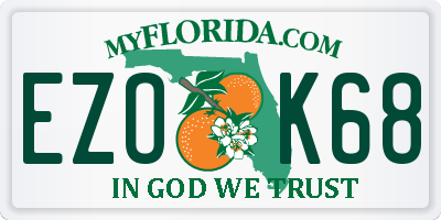 FL license plate EZOK68