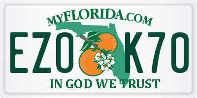 FL license plate EZOK70