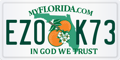 FL license plate EZOK73