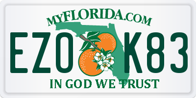 FL license plate EZOK83