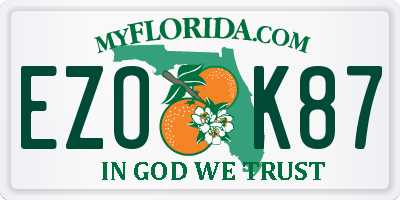 FL license plate EZOK87