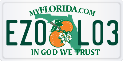 FL license plate EZOL03