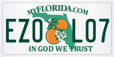 FL license plate EZOL07