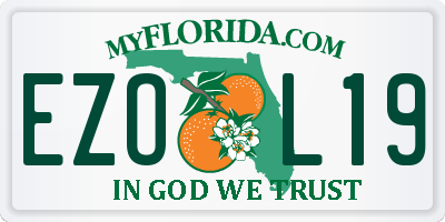 FL license plate EZOL19