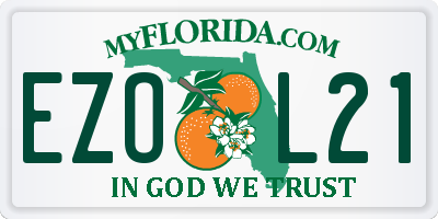 FL license plate EZOL21