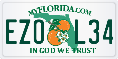 FL license plate EZOL34