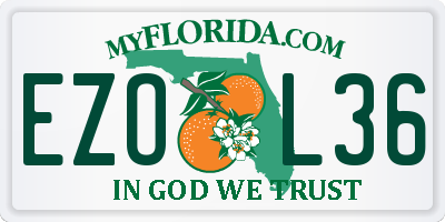 FL license plate EZOL36