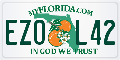 FL license plate EZOL42