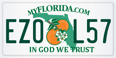 FL license plate EZOL57