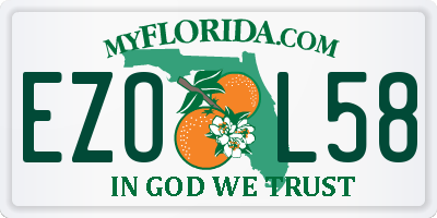 FL license plate EZOL58