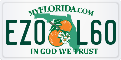 FL license plate EZOL60