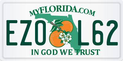 FL license plate EZOL62